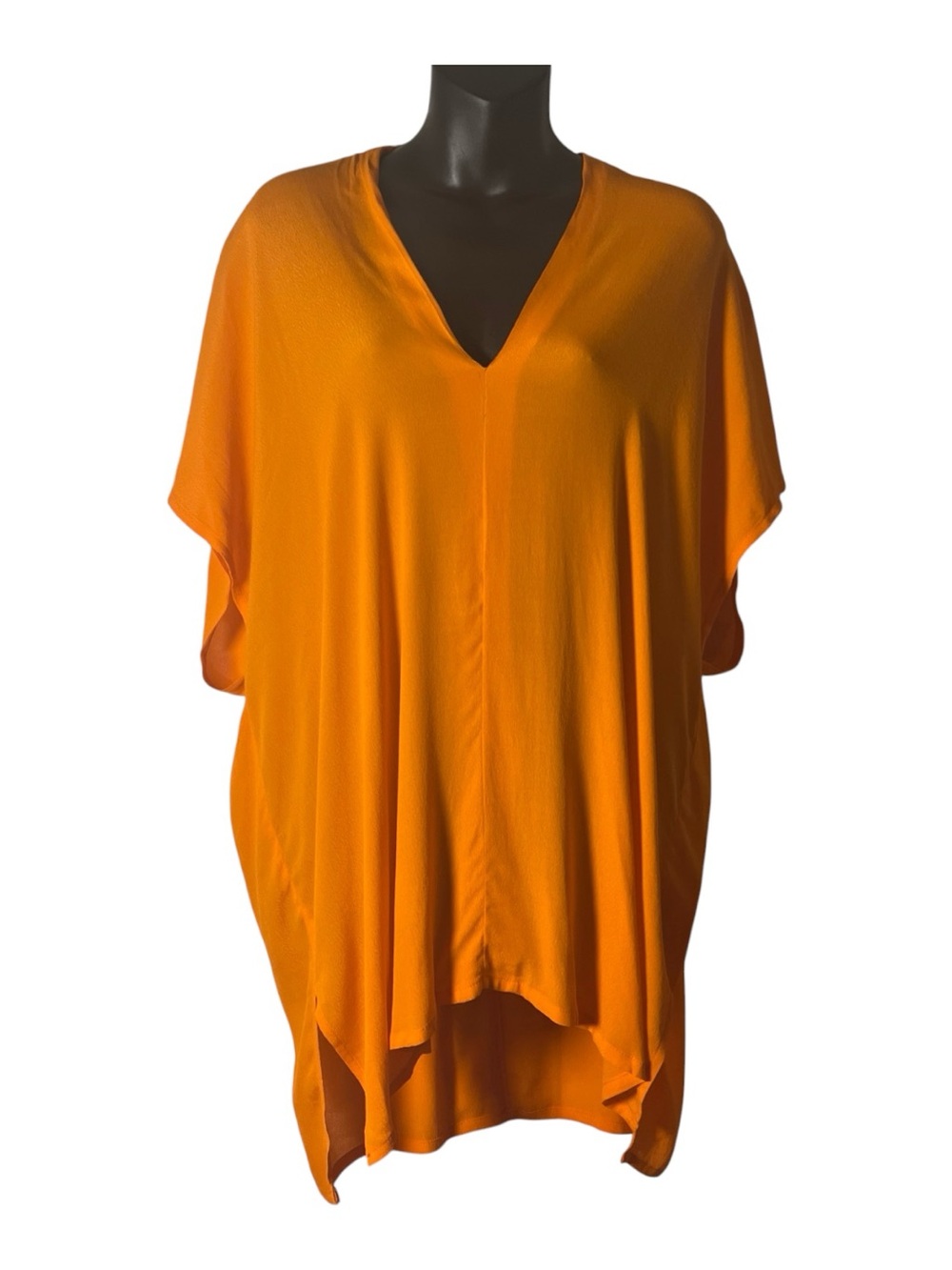 Karlie Orange V-Neck Midi Dress/kaftan/ coverup sz M